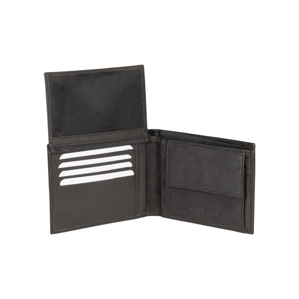 K11504AB | Portafogli Uomo in Vera Pelle pieno fiore. Colore Nero. Tasca porta monete. Dimensioni da chiuso: cm 12,5 x 9,3 x 1. Confezione: Scatola regalo fondo/coperchio