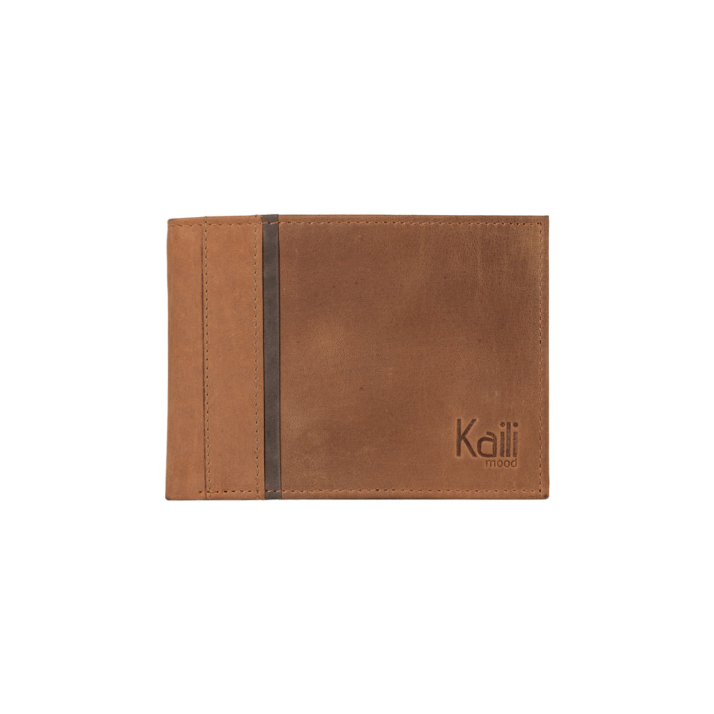 K12220UB | Portafogli Uomo in Vera Pelle pieno fiore, Naked. Colore Cuoio. Protezione RFID. Dimensioni da chiuso: cm 11,5 x 8,3 x 2. Confezione: Scatola regalo fondo/coperchio