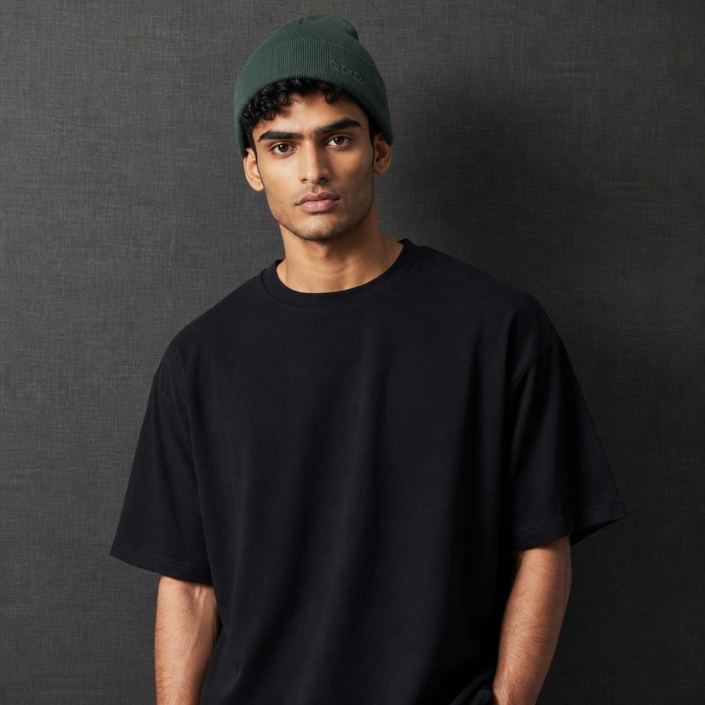 K5001E | ORTLES - Berretto Unisex in Maglia Rasata Tubolare Made in Italy. Colore Verde