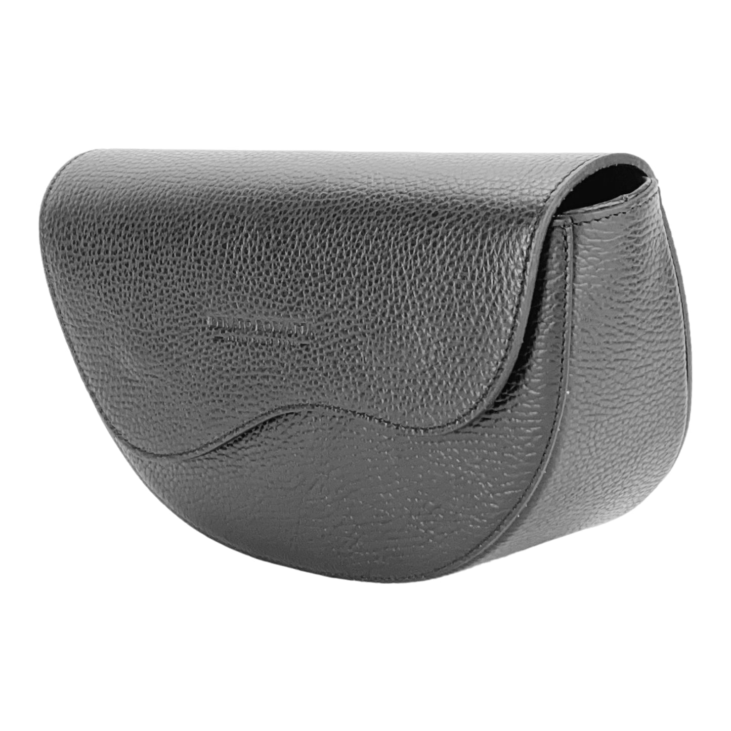 RB1027A | Borsa Donna a Bandoliera stondata in Vera Pelle Made in Italy. Tracolla removibile e regolabile in pelle. Accessori Nickel Lucido - Colore Nero - Dimensioni: cm 25 x 15 x 9