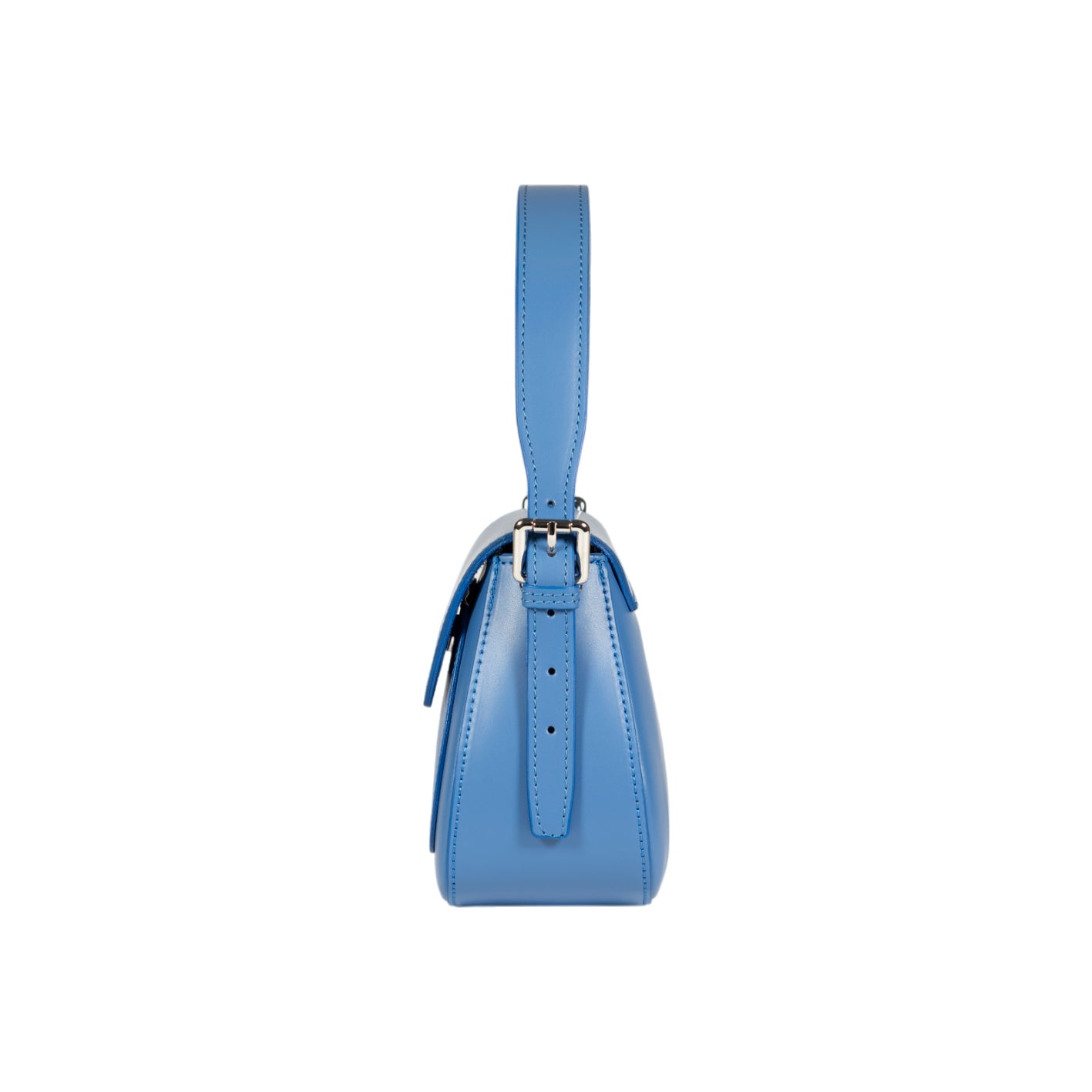 RB1030CP | Borsa Donna a Spalla EMMA con pattina in Vera Pelle Made in Italy. Accessori in metallo Argento Lucido - Colore Glicine - Dimensioni: cm 24 x 18 x 9 + 14,5 (Luce manico)