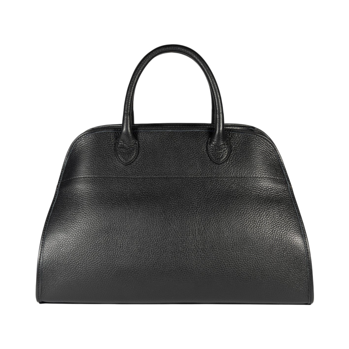 RB1032A | FRIDA Women's Handbag in Genuine Leather Made in Italy. Shiny Gold Metal Accessories - Black Color - Dimensions: cm 43 x 29 x 24 + 12 (Handle Drop)