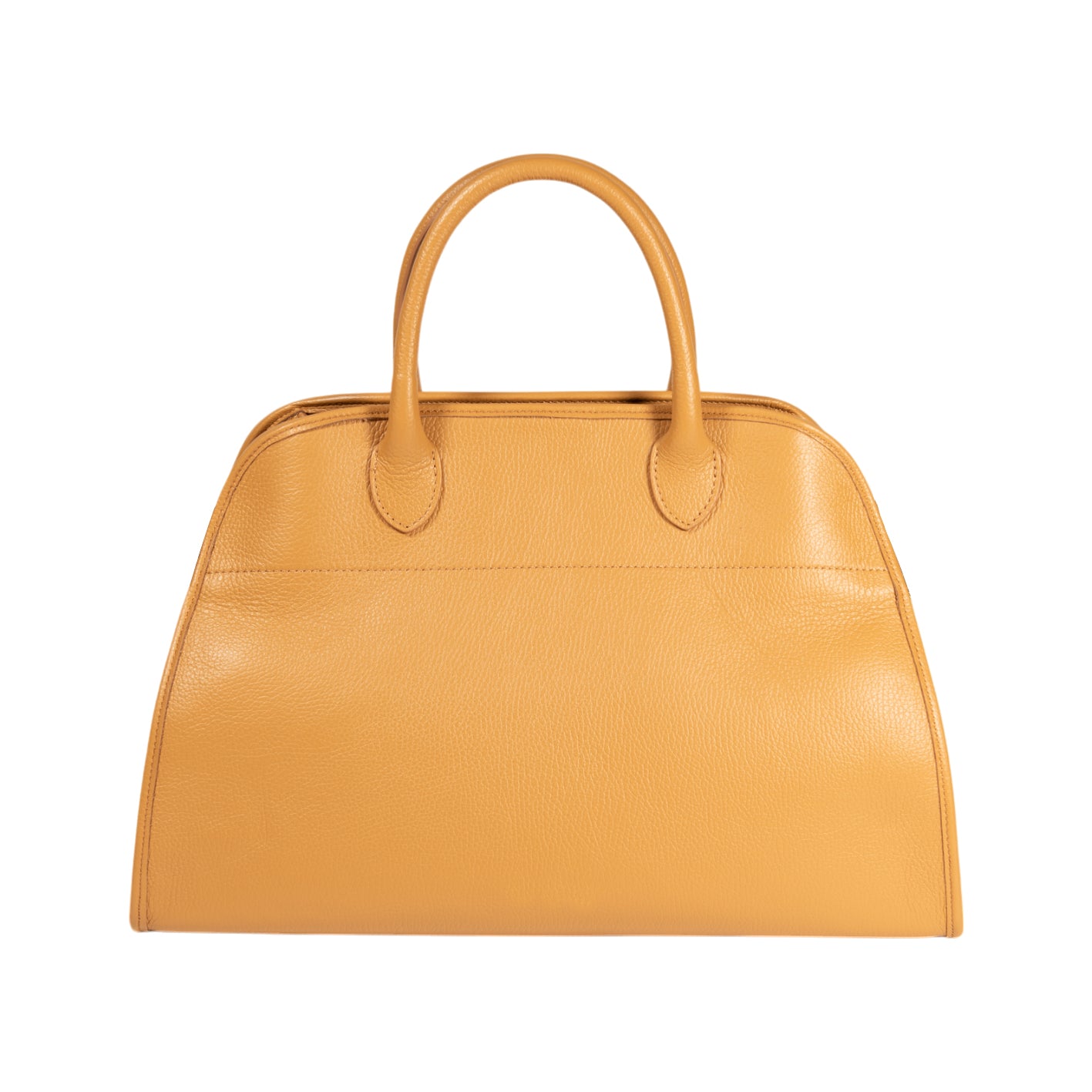 RB1032CQ | Borsa a Mano Donna FRIDA in Vera Pelle Made in Italy. Accessori in metallo Oro Lucido - Colore Cuoio - Dimensioni: cm 43 x 29 x 24 + 12 (Luce manici)