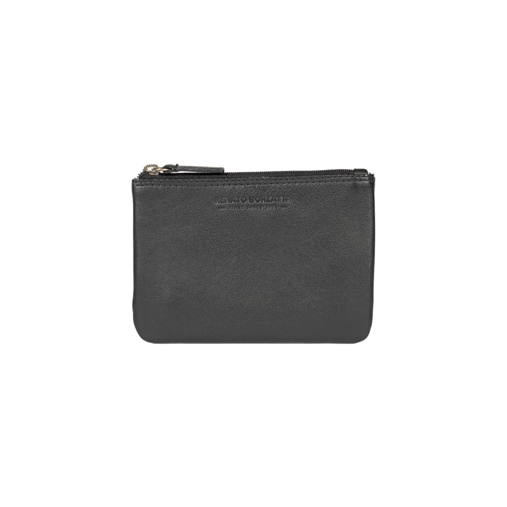 RB12032A | Bustina Portachiavi/Portamonete in Vera Pelle pieno fiore, con leggera grana. Colore Nero. Protezione RFID. Dimensioni: cm 13 x 9 x 0,5. Confezione: Scatola regalo fondo/coperchio