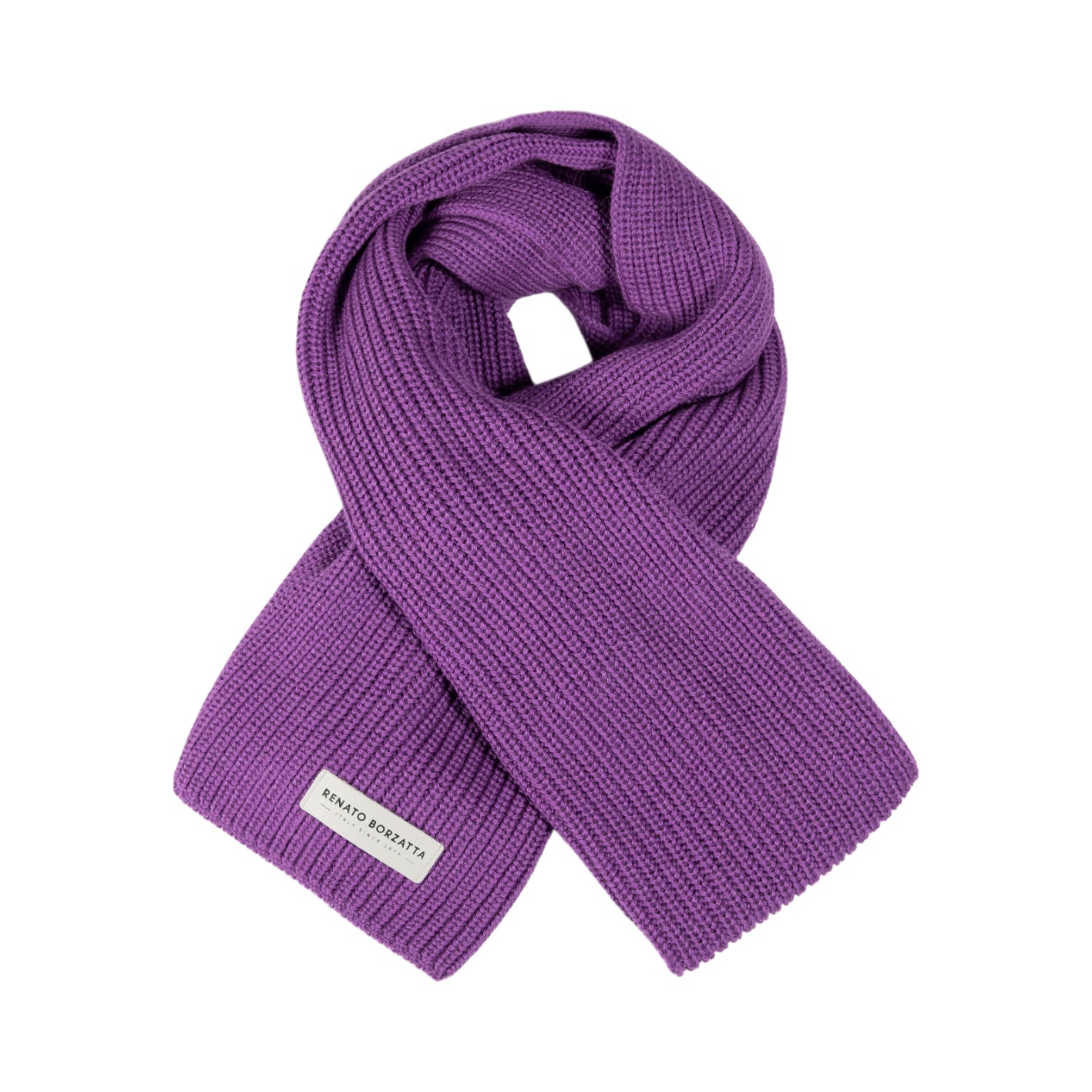 RB5004Y | Set Sciarpa e Berretto in Maglia CERVINO Misto Lana Made in Italy. Colore Viola - Taglia Unica