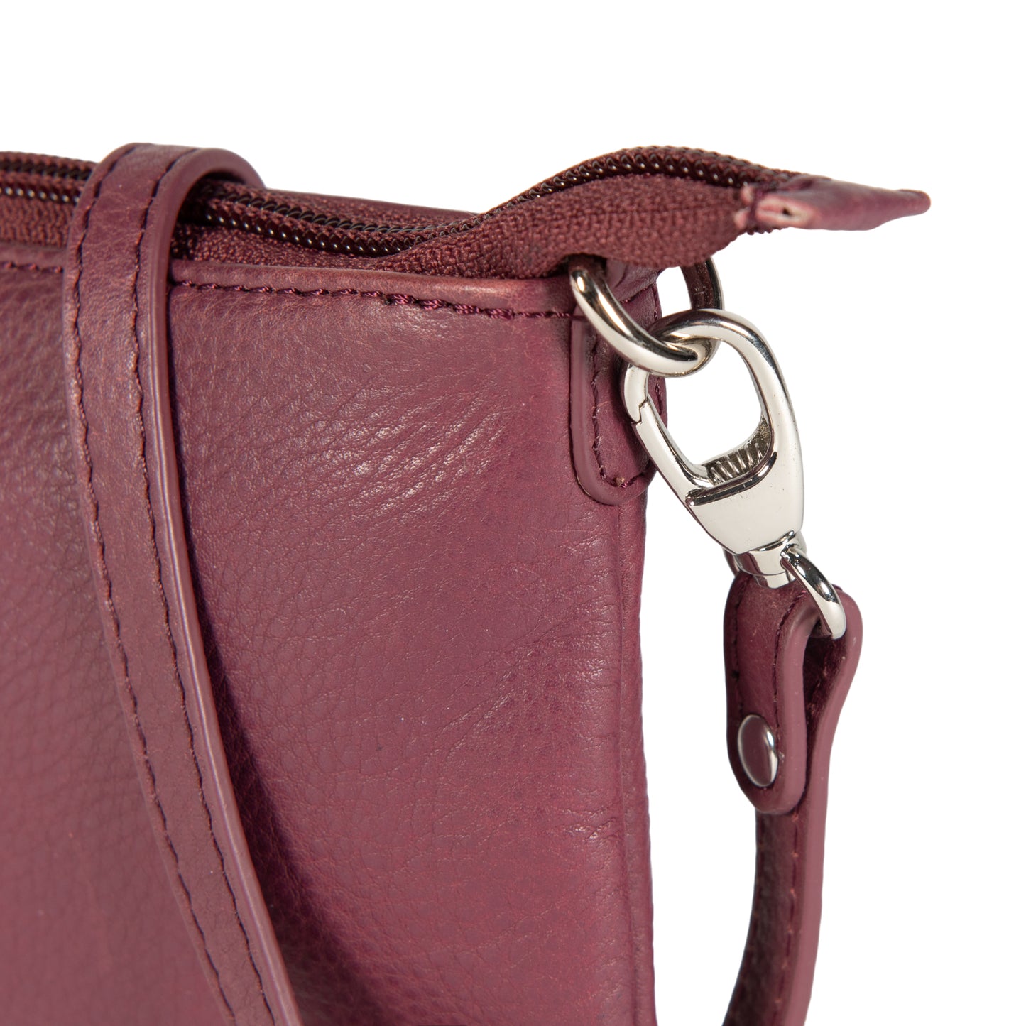 K0013NB | Women's shoulder bag in genuine full-grain leather, with light grain. Removable shoulder strap. Polished Nickel Accessories. Mauve color. Dimensions: 20 x 10.5 x 2 cm. Packaging: TNT bag