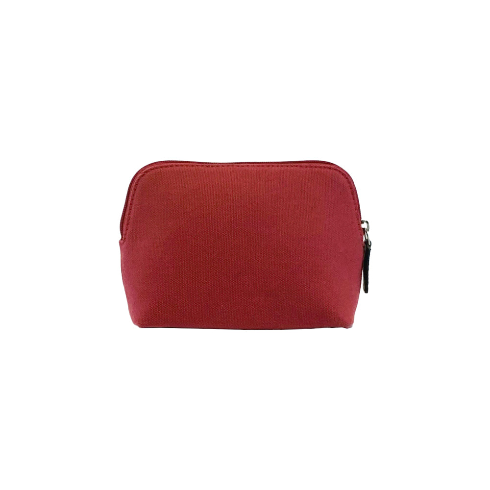 K0026XB | Women's Clutch Bag in Canvas/Genuine Volanata Full Grain Leather - Bordeaux/Dark Brown Color. Zipper closure. Dimensions: 17 x 13 x 6.5 cm - Packaging: TNT bag