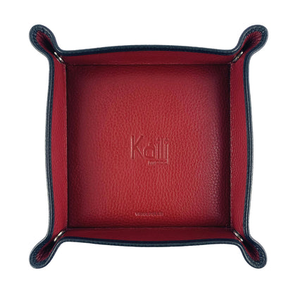 K0035AVB | Vuotatasche Bicolore in Vera Pelle pieno fiore, grana dollaro - Colore Nero/Rosso. Chiusura con bottoni automatici. Dimensioni: cm 14 x 14 x 3 - Confezione: Sacchetto Tnt