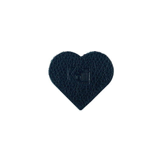 K0038AB | Heart bookmark Made in Italy in genuine full grain leather, dollar grain - Black color - Dimensions: 6 x 5.5 x 0.5 cm - Packaging: Rigid bottom/lid gift box