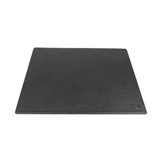 K0001AB | Made in Italy mouse pad in genuine full-grain leather, dollar grain - Black color - Dimensions: 20 x 23 cm - Packaging: TNT tubular bag