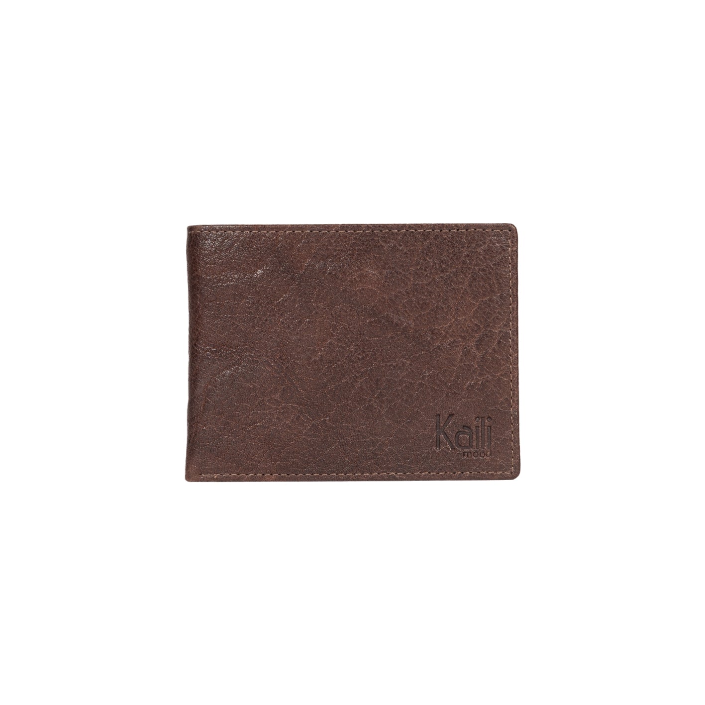 K10603BB | Men's wallet in genuine full grain leather, Volanata. Color dark brown. Pocket for coins. Dimensions when closed: 12.5 x 9.3 x 1 cm. Packaging: Rigid bottom/lid gift box