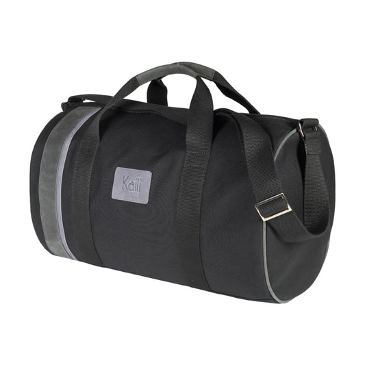 K0024AB | Travel bag in Canvas/Genuine Leather, full grain, flywheel - Black colour. Accessories in antiqued nickel, zip closure. Dimensions: 48 x 31 x 22 cm - Packaging: TNT bag