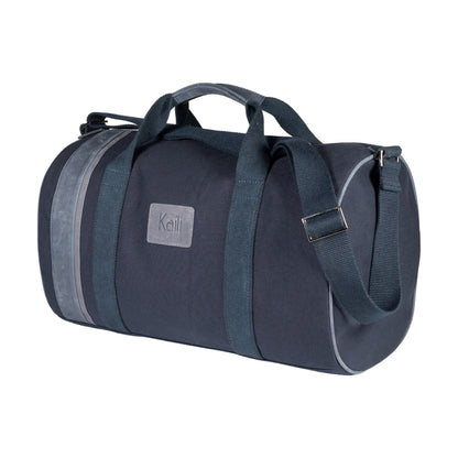 K0024AB | Travel bag in Canvas/Genuine Leather, full grain, flywheel - Black colour. Accessories in antiqued nickel, zip closure. Dimensions: 48 x 31 x 22 cm - Packaging: TNT bag