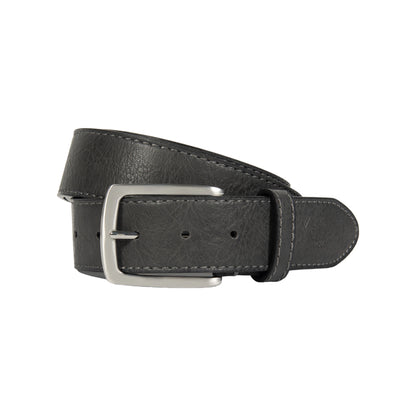 K4008KB | Men's Belt in Leather Lining with Pu Finish. Anthracite colour. Dimensions: 125 x 3.8 x 0.5 cm (waistline 110 cm). Packaging: Rigid bottom/lid gift box