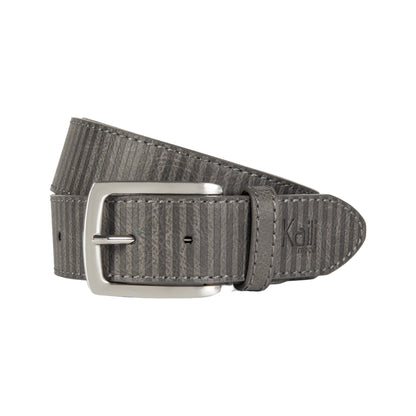 K4009KB | Allover Men's Belt in Leather Lining with Pu Finish. Anthracite colour. Dimensions: 125 x 3.8 x 0.5 cm (waistline 110 cm). Packaging: Rigid bottom/lid gift box