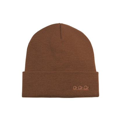 K5001C | ORTLES - Berretto Unisex in Maglia Rasata Tubolare Made in Italy. Colore Marrone