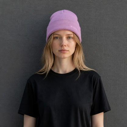 K5001CI | ORTLES - Berretto Unisex in Maglia Rasata Tubolare Made in Italy. Colore Lilla