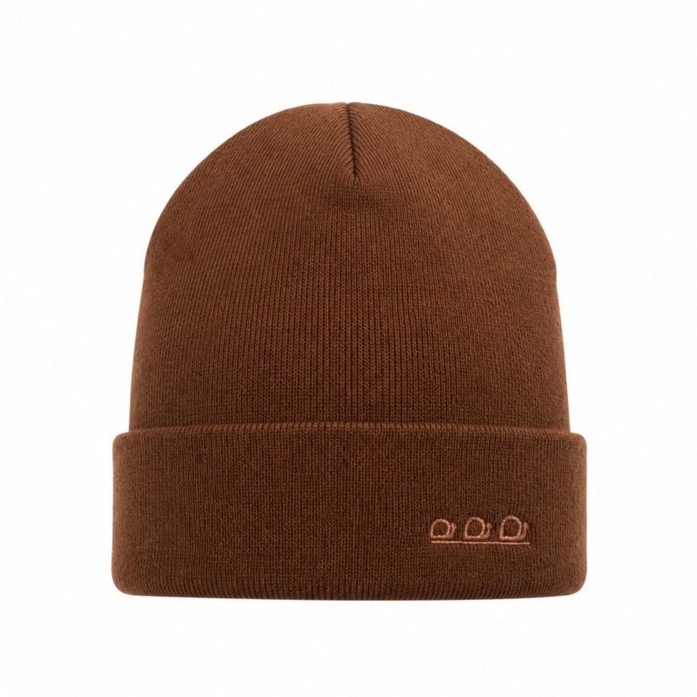 K5001C | ORTLES - Berretto Unisex in Maglia Rasata Tubolare Made in Italy. Colore Marrone
