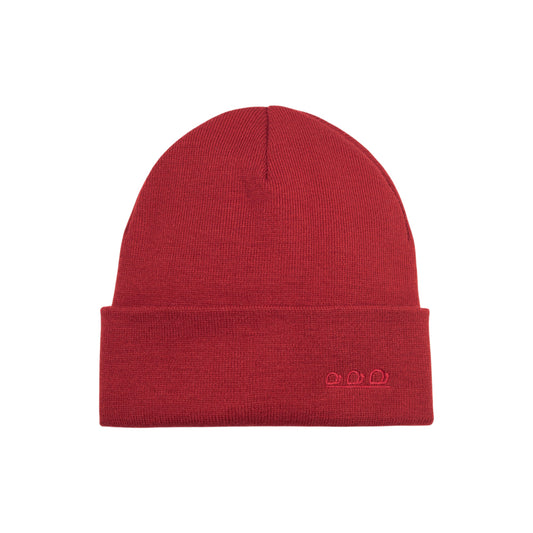 K5001EC | ORTLES - Berretto Unisex in Maglia Rasata Tubolare Made in Italy. Colore Granata