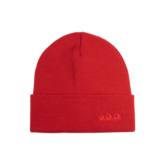 K5001V | ORTLES - Berretto Unisex in Maglia Rasata Tubolare Made in Italy. Colore Rosso