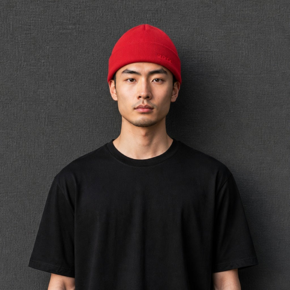 K5001V | ORTLES - Berretto Unisex in Maglia Rasata Tubolare Made in Italy. Colore Rosso