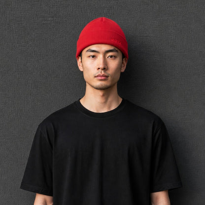 K5001V | ORTLES - Berretto Unisex in Maglia Rasata Tubolare Made in Italy. Colore Rosso