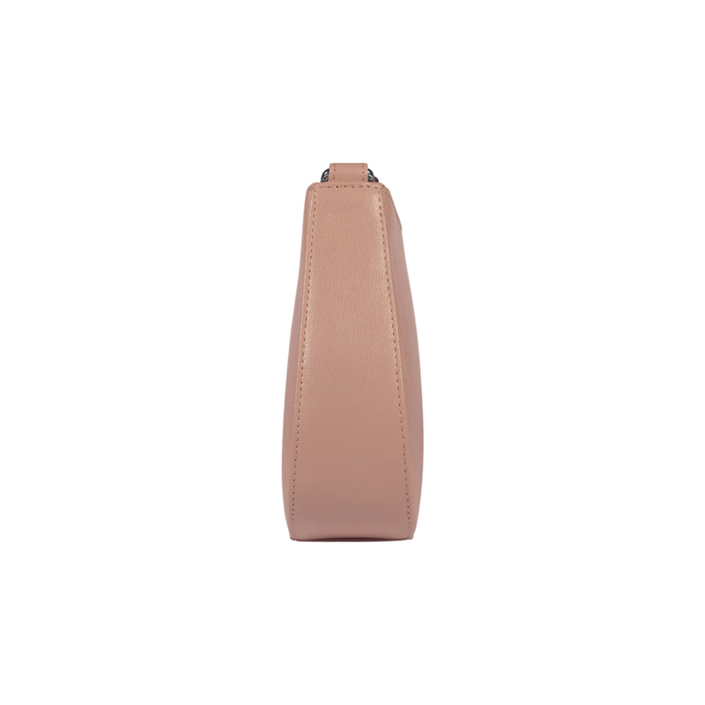 RB1036AU | Borsa Hobo da Donna LARA in Vera Pelle Saffiano Made in Italy. Colore Cipria
