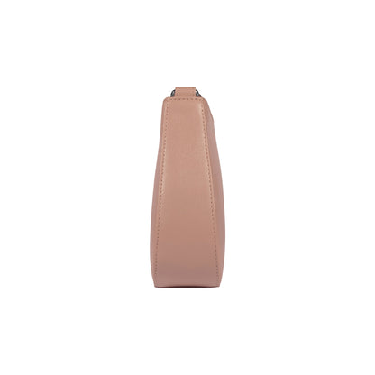 RB1036AU | Borsa Hobo da Donna LARA in Vera Pelle Saffiano Made in Italy. Colore Cipria