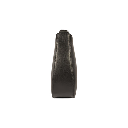 RB1036A | Borsa Hobo da Donna LARA in Vera Pelle Saffiano Made in Italy. Colore Nero