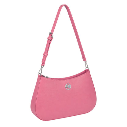 RB1036BS | Borsa Hobo da Donna LARA in Vera Pelle Saffiano Made in Italy. Colore Peonia