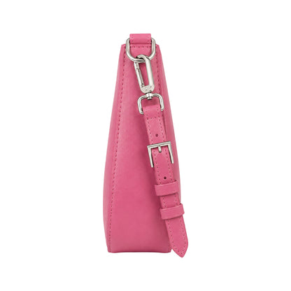 RB1036BS | Borsa Hobo da Donna LARA in Vera Pelle Saffiano Made in Italy. Colore Peonia