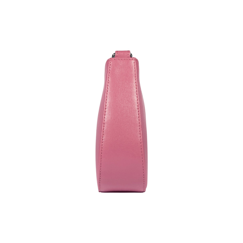 RB1036BS | Borsa Hobo da Donna LARA in Vera Pelle Saffiano Made in Italy. Colore Peonia