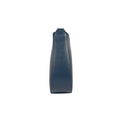 RB1036D | Borsa Hobo da Donna LARA in Vera Pelle Saffiano Made in Italy. Colore Blu
