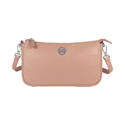 RB1037AU | Borsetta a Tracolla da Donna GRETA in Vera Pelle Saffiano Made in Italy. Colore Cipria