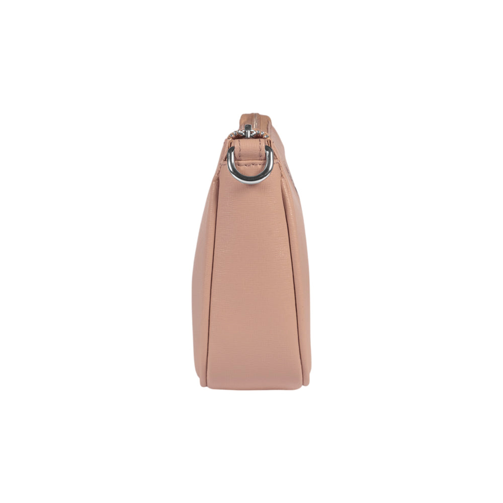 RB1037AU | Borsetta a Tracolla da Donna GRETA in Vera Pelle Saffiano Made in Italy. Colore Cipria