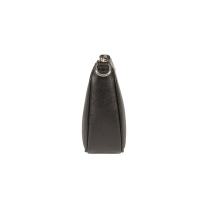 RB1037A | Borsetta a Tracolla da Donna GRETA in Vera Pelle Saffiano Made in Italy. Colore Nero