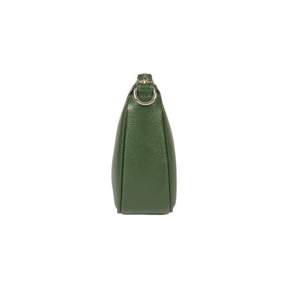 RB1037E | Borsetta a Tracolla da Donna GRETA in Vera Pelle Saffiano Made in Italy. Colore Verde