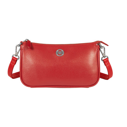 RB1037V | Borsetta a Tracolla da Donna GRETA in Vera Pelle Saffiano Made in Italy. Colore Rosso
