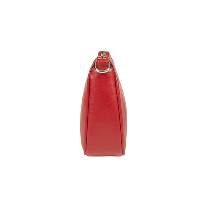 RB1037V | Borsetta a Tracolla da Donna GRETA in Vera Pelle Saffiano Made in Italy. Colore Rosso