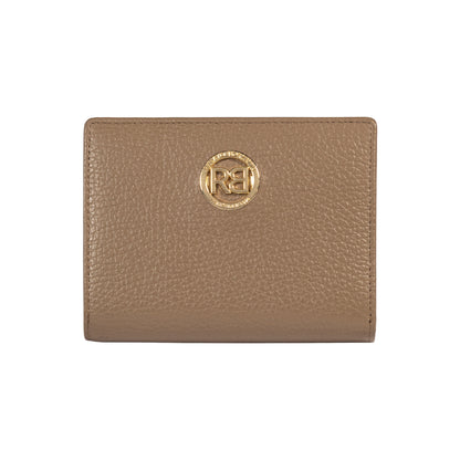 RB1080GAQ | Portafogli Donna Made in Italy in Vera Pelle grana Dollaro. Colore Taupe. Dimensioni (da chiuso): cm 13 x 9 x 2,5