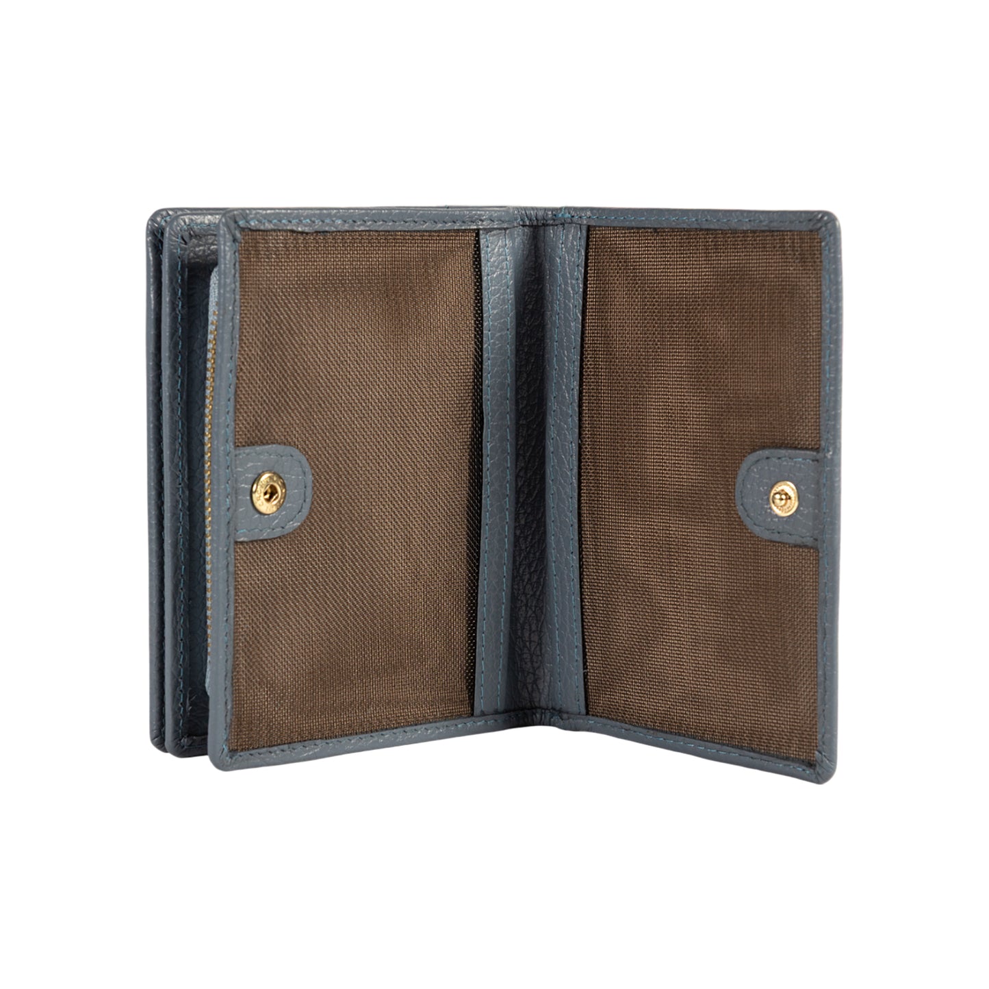 RB1080GP | Portafogli Donna Made in Italy in Vera Pelle grana Dollaro. Colore Avio. Dimensioni (da chiuso): cm 13 x 9 x 2,5