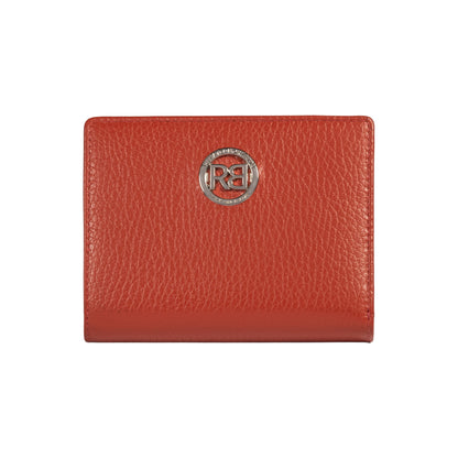 RB1080SAM | Portafogli Donna Made in Italy in Vera Pelle grana Dollaro. Colore Paprika. Dimensioni (da chiuso): cm 13 x 9 x 2,5