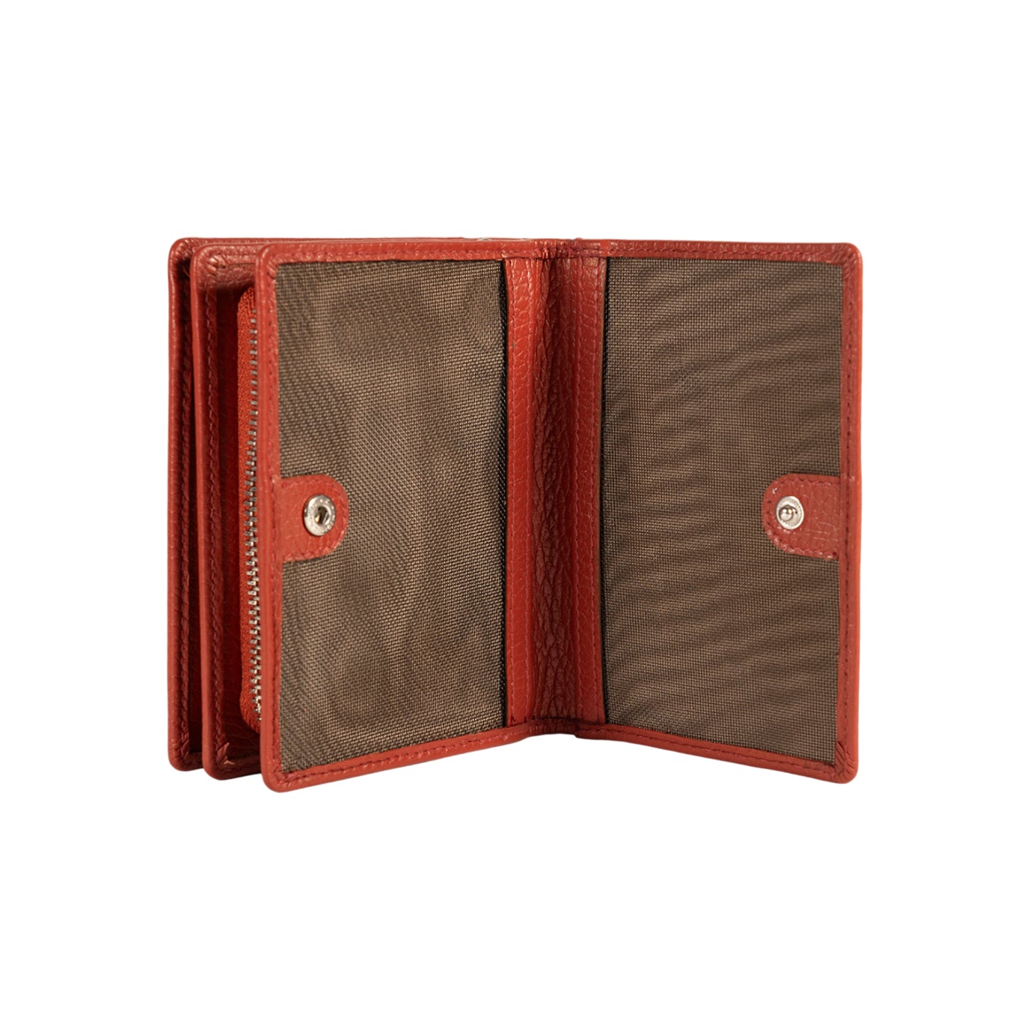 RB1080SAM | Portafogli Donna Made in Italy in Vera Pelle grana Dollaro. Colore Paprika. Dimensioni (da chiuso): cm 13 x 9 x 2,5