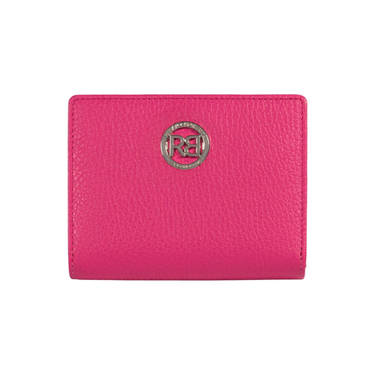 RB1080SBE | Portafogli Donna Made in Italy in Vera Pelle grana Dollaro. Colore Fuxia. Dimensioni (da chiuso): cm 13 x 9 x 2,5