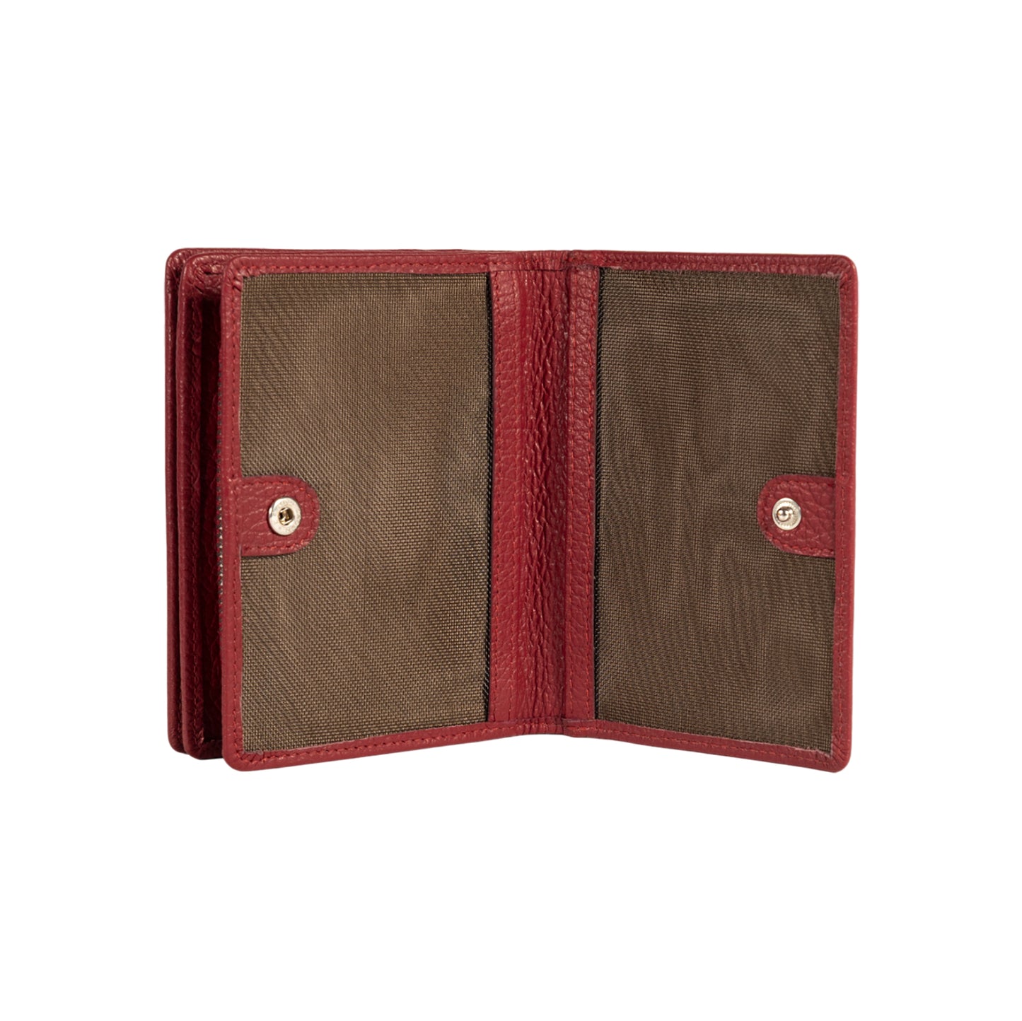 RB1080SQ | Portafogli Donna Made in Italy in Vera Pelle grana Dollaro. Colore Rubino. Dimensioni (da chiuso): cm 13 x 9 x 2,5