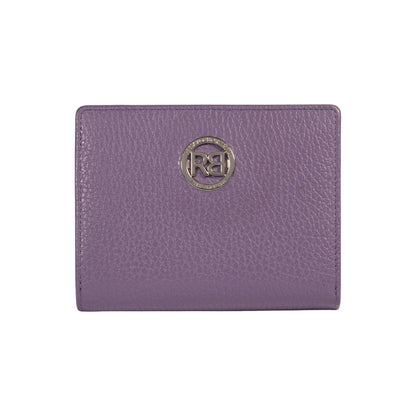 RB1080SY | Portafogli Donna Made in Italy in Vera Pelle grana Dollaro. Colore Viola. Dimensioni (da chiuso): cm 13 x 9 x 2,5