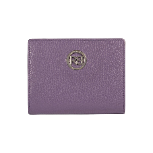RB1080SY | Portafogli Donna Made in Italy in Vera Pelle grana Dollaro. Colore Viola. Dimensioni (da chiuso): cm 13 x 9 x 2,5