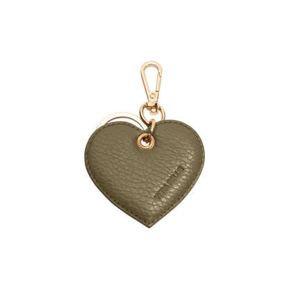 RB1082GAG | Portachiavi Heart Charm Made in Italy in Vera Pelle grana Dollaro. Colore Verde