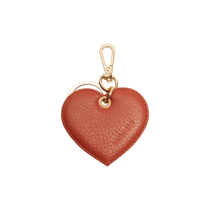 RB1082GAM | Portachiavi Heart Charm Made in Italy in Vera Pelle grana Dollaro. Colore Paprika