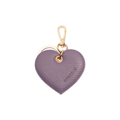 RB1082GY | Portachiavi Heart Charm Made in Italy in Vera Pelle grana Dollaro. Colore Viola